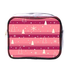 Pink Xmas Mini Toiletries Bags by Valentinaart