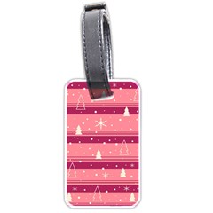 Pink Xmas Luggage Tags (one Side)  by Valentinaart