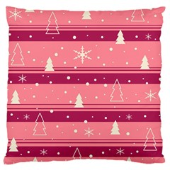 Pink Xmas Large Cushion Case (one Side) by Valentinaart