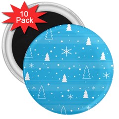 Blue Xmas 3  Magnets (10 Pack)  by Valentinaart