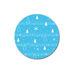 Blue Xmas Magnet 3  (round) by Valentinaart