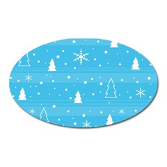 Blue Xmas Oval Magnet by Valentinaart