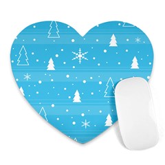 Blue Xmas Heart Mousepads by Valentinaart