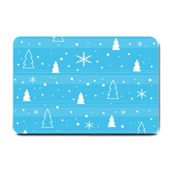 Blue Xmas Small Doormat  by Valentinaart