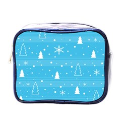 Blue Xmas Mini Toiletries Bags by Valentinaart