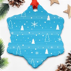 Blue Xmas Snowflake Ornament (2-side) by Valentinaart