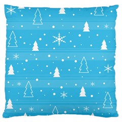 Blue Xmas Large Cushion Case (one Side) by Valentinaart