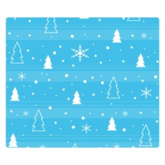 Blue Xmas Double Sided Flano Blanket (small)  by Valentinaart