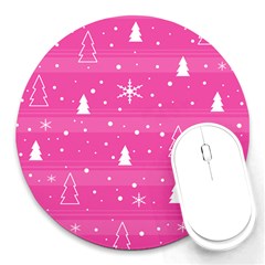 Magenta Xmas Round Mousepads by Valentinaart