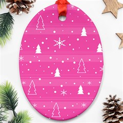 Magenta Xmas Ornament (oval)  by Valentinaart