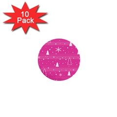 Magenta Xmas 1  Mini Buttons (10 Pack)  by Valentinaart