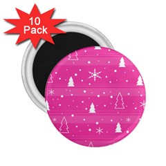 Magenta Xmas 2 25  Magnets (10 Pack)  by Valentinaart