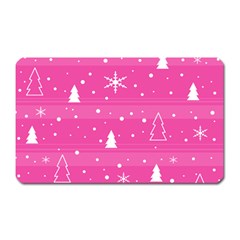 Magenta Xmas Magnet (rectangular) by Valentinaart