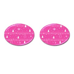 Magenta Xmas Cufflinks (oval) by Valentinaart