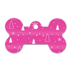 Magenta Xmas Dog Tag Bone (two Sides) by Valentinaart