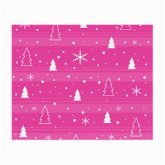 Magenta Xmas Small Glasses Cloth (2-side) by Valentinaart