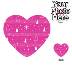 Magenta Xmas Multi-purpose Cards (heart)  by Valentinaart