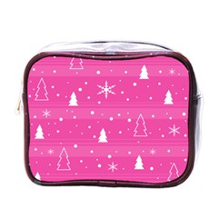 Magenta Xmas Mini Toiletries Bags by Valentinaart