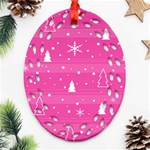 Magenta Xmas Oval Filigree Ornament (2-Side)  Front