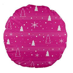 Magenta Xmas Large 18  Premium Round Cushions by Valentinaart