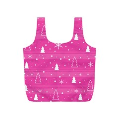 Magenta Xmas Full Print Recycle Bags (s)  by Valentinaart