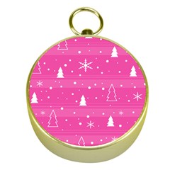 Magenta Xmas Gold Compasses by Valentinaart