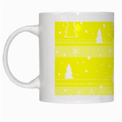 Yellow Xmas White Mugs by Valentinaart