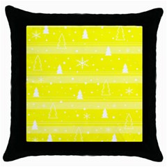 Yellow Xmas Throw Pillow Case (black) by Valentinaart