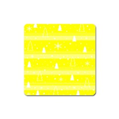 Yellow Xmas Square Magnet by Valentinaart