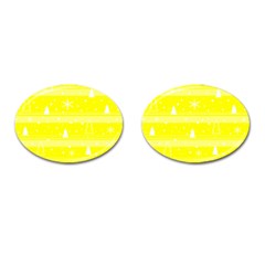 Yellow Xmas Cufflinks (oval)