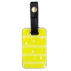 Yellow Xmas Luggage Tags (one Side)  by Valentinaart