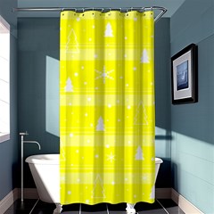 Yellow Xmas Shower Curtain 36  X 72  (stall)  by Valentinaart