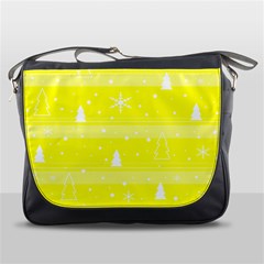 Yellow Xmas Messenger Bags by Valentinaart