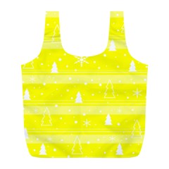 Yellow Xmas Full Print Recycle Bags (l)  by Valentinaart