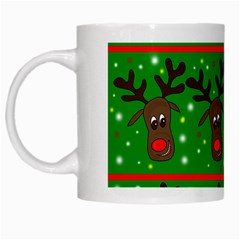 Reindeer Pattern White Mugs by Valentinaart