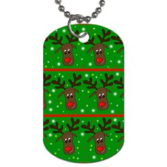 Reindeer Pattern Dog Tag (one Side) by Valentinaart