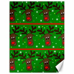 Reindeer Pattern Canvas 12  X 16   by Valentinaart