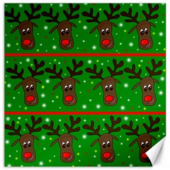 Reindeer Pattern Canvas 16  X 16   by Valentinaart