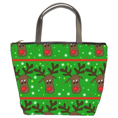 Reindeer Pattern Bucket Bags by Valentinaart