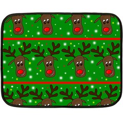 Reindeer Pattern Fleece Blanket (mini) by Valentinaart