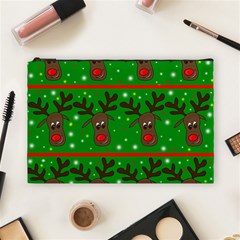 Reindeer Pattern Cosmetic Bag (large)  by Valentinaart