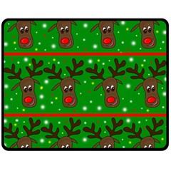 Reindeer Pattern Fleece Blanket (medium)  by Valentinaart