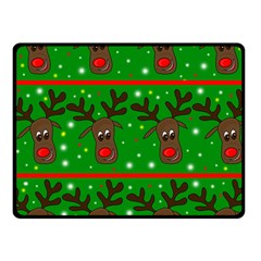 Reindeer Pattern Fleece Blanket (small) by Valentinaart