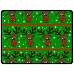 Reindeer Pattern Double Sided Fleece Blanket (large)  by Valentinaart