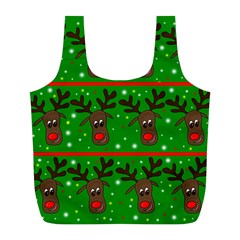 Reindeer Pattern Full Print Recycle Bags (l)  by Valentinaart