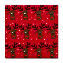 Reindeer Xmas Pattern Tile Coasters by Valentinaart