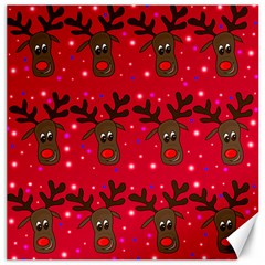 Reindeer Xmas Pattern Canvas 12  X 12   by Valentinaart