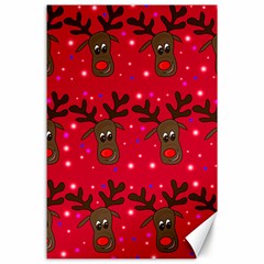 Reindeer Xmas Pattern Canvas 24  X 36  by Valentinaart