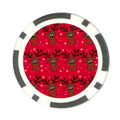 Reindeer Xmas Pattern Poker Chip Card Guards by Valentinaart