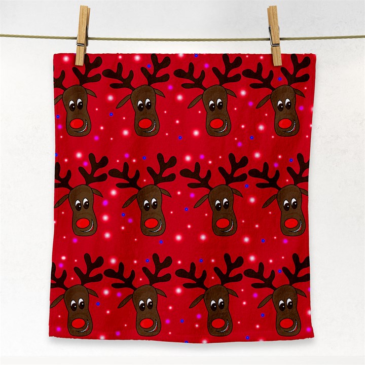 Reindeer Xmas pattern Face Towel